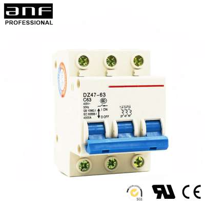 3P 4kA mcb rating main shunt trip power circuit breaker